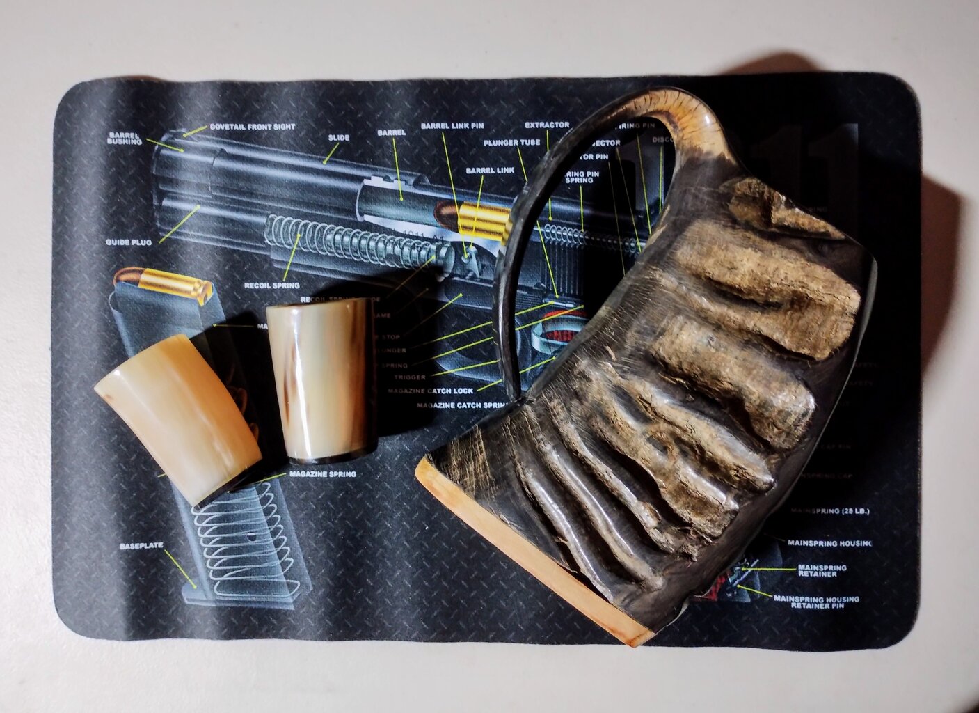 horn shot cups for the whisky and rum