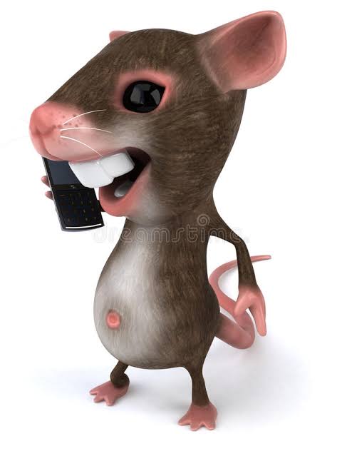 funny animated mouse talking on phone 