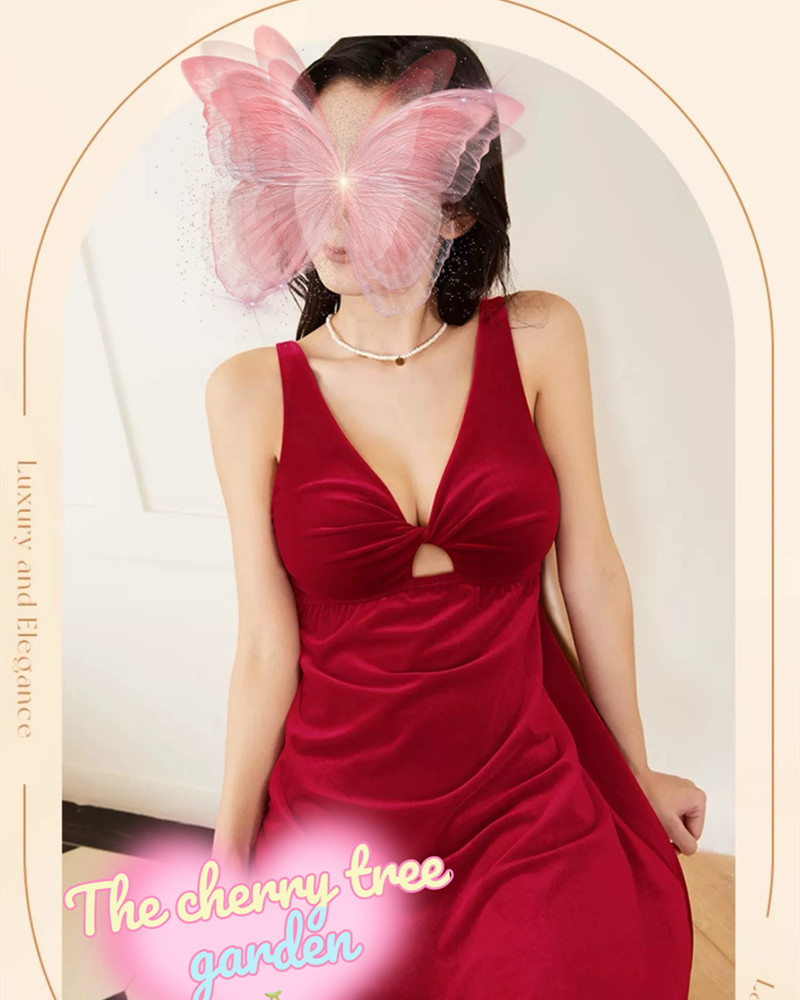 Sexy escort in red dress Cherry Tree Garden