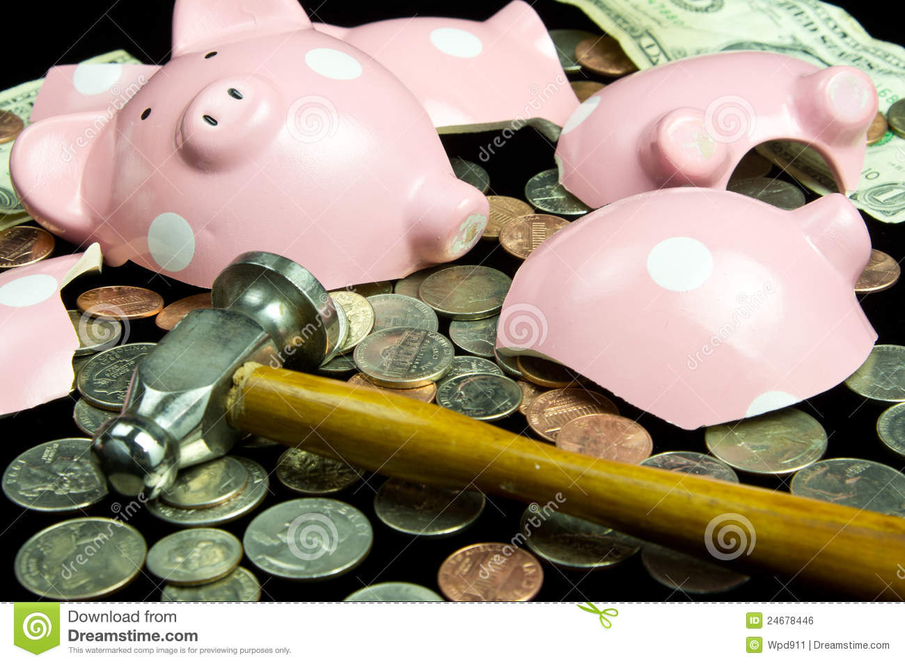 broken piggy bank
