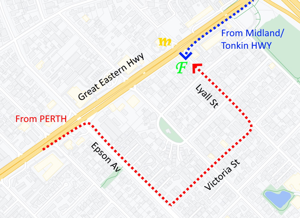 Route described via map image