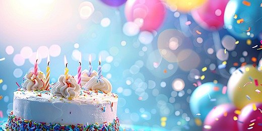 Happy Birthday wish with cake and candle