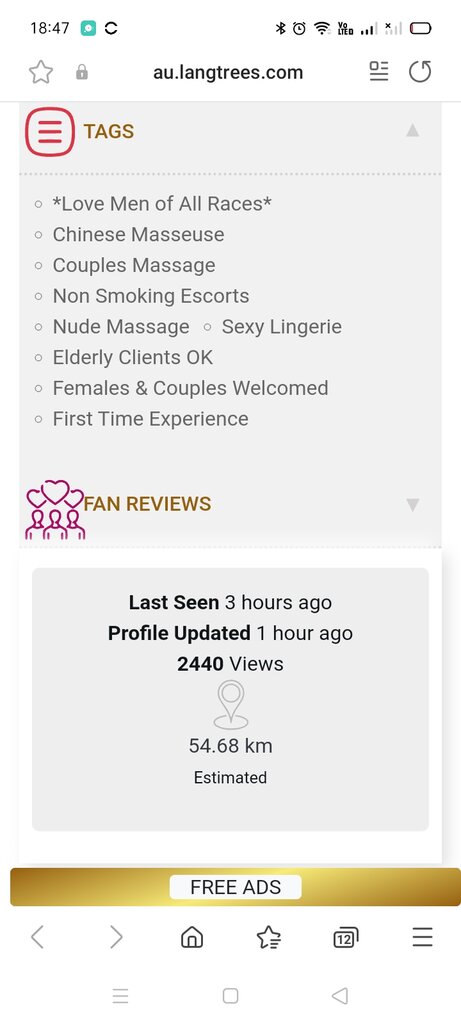Screenshot from Langtrees.com Profile 