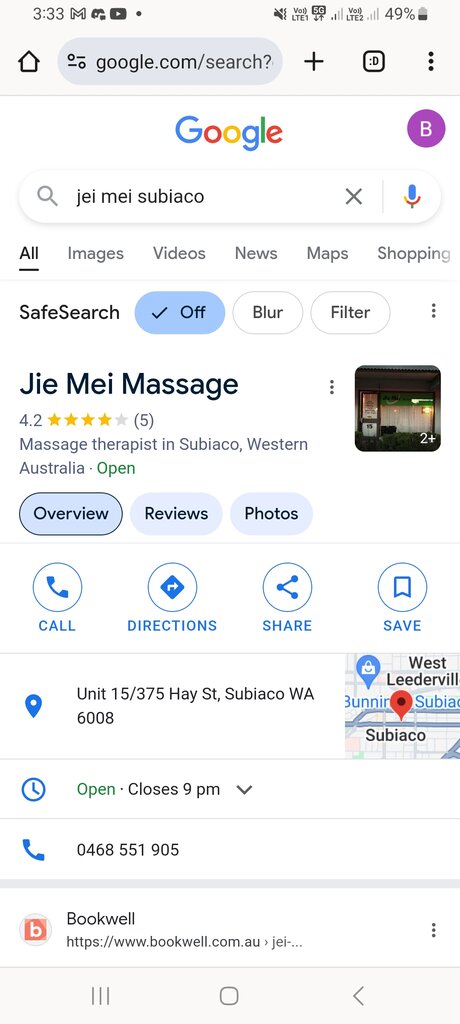 Google search for Jei Mei Subiaco screenshot