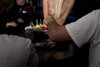 tioless blonde serving finger food